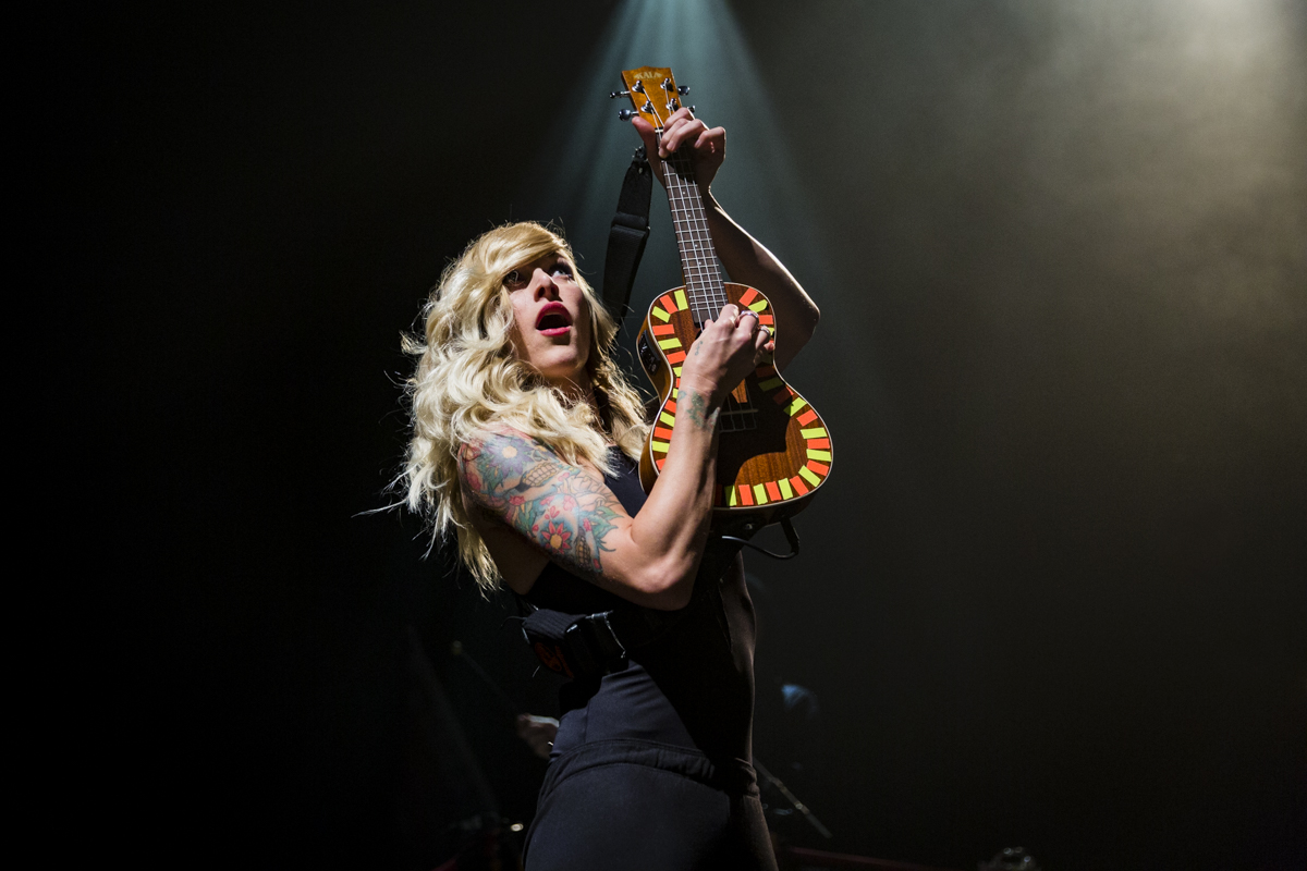 Walk off the Earth's Sarah Blackwood live at Metropolis on April 14, 2015 (photo by Jason Hughes). 