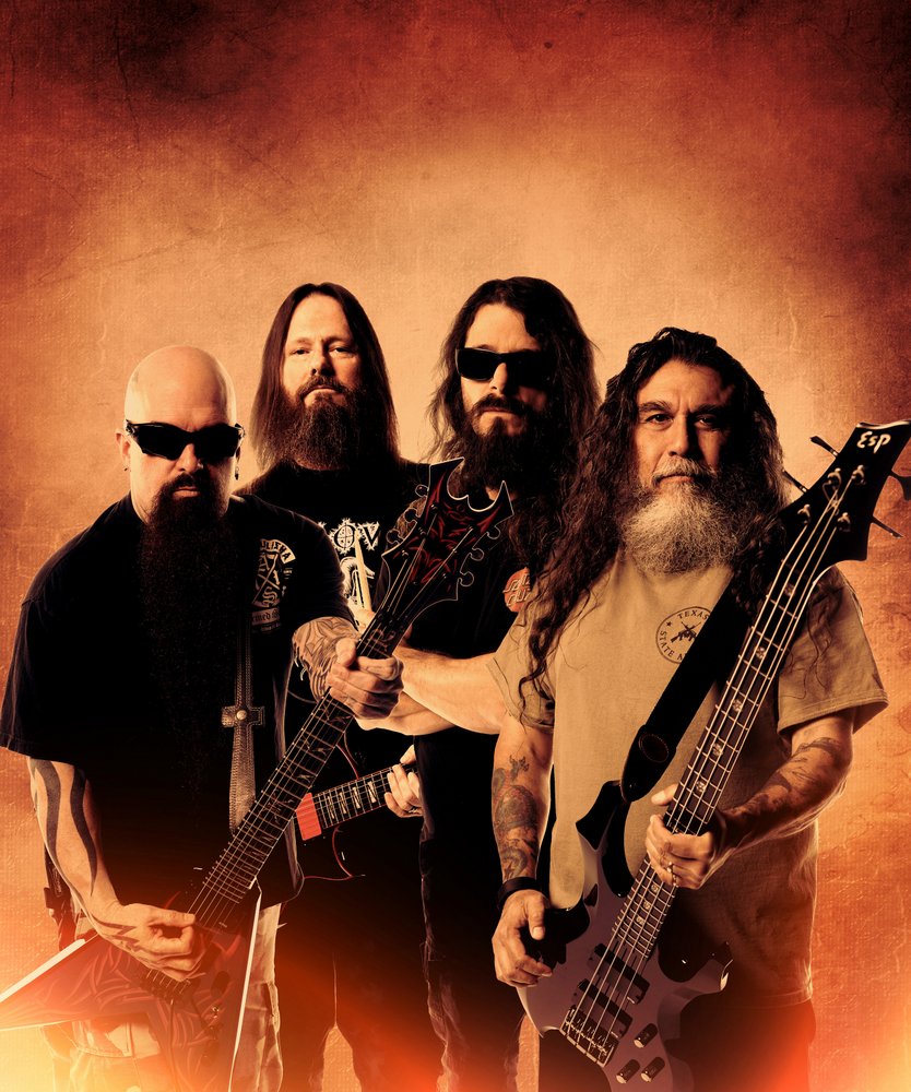 LEFT TO RIGHT: Kerry King, Gary Holt, Paul Bostaph, Tom Araya