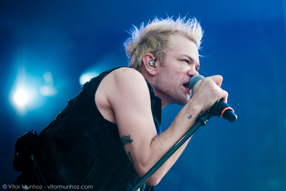 Sum 41 performing live at Amnesia Rockfest, Montebello, Quebec, Canada on June 24, 2016. Photo: Vitor Munhoz