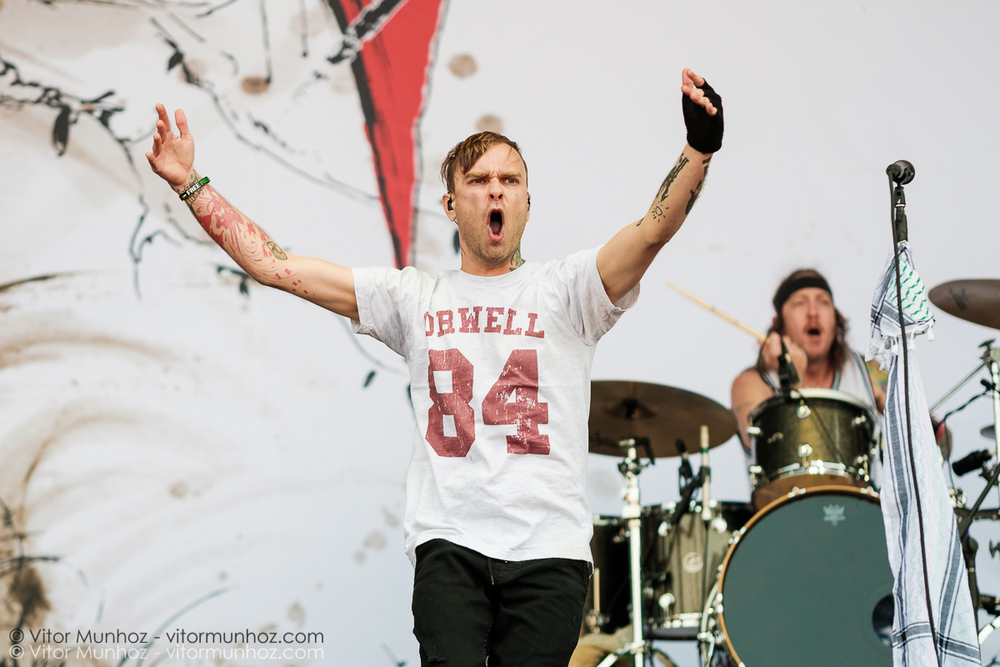 The Used performing live at Amnesia Rockfest, Montebello, Quebec, Canada on June 24, 2016. Photo: Vitor Munhoz