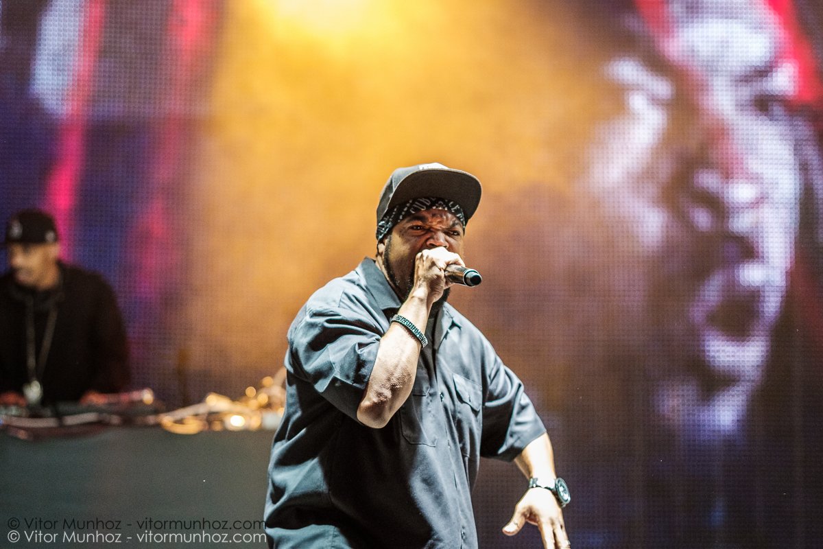 Ice Cube performing live at Amnesia Rockfest, Montebello, Quebec, Canada on June 25, 2016. Photo: Vitor Munhoz