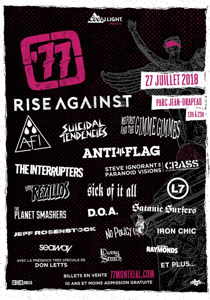 Anti-Flag added to the '77 Montreal line up