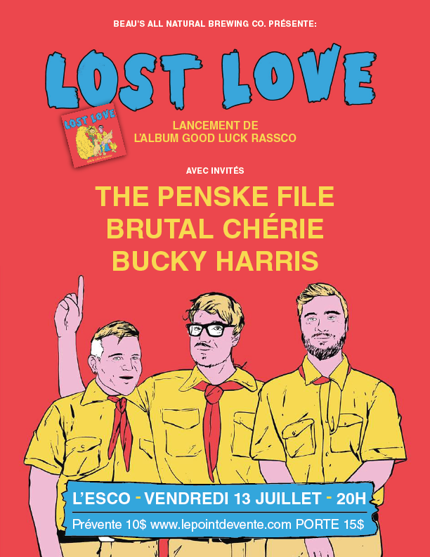 Montreal's Lost Love launch their Good Luck Rassco LP at L'Esco (Win tickets)