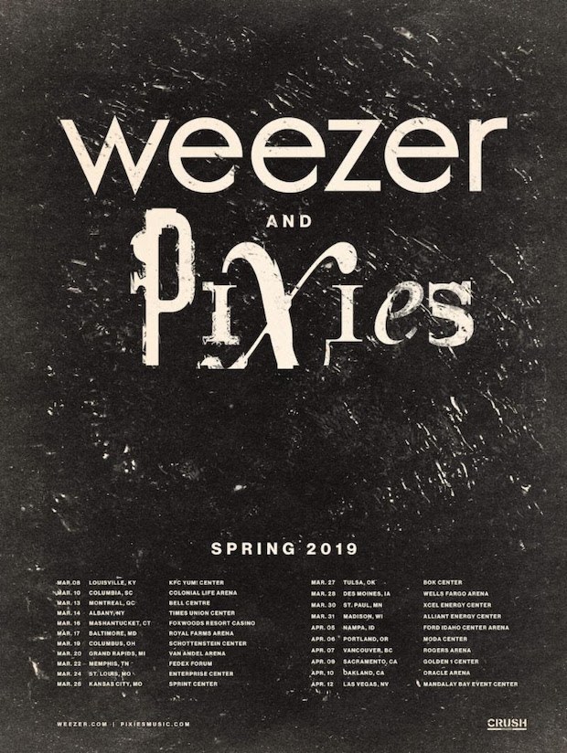 Weezer announces The Black Album, 2019 tour with Pixies (Bell Centre on March 13)