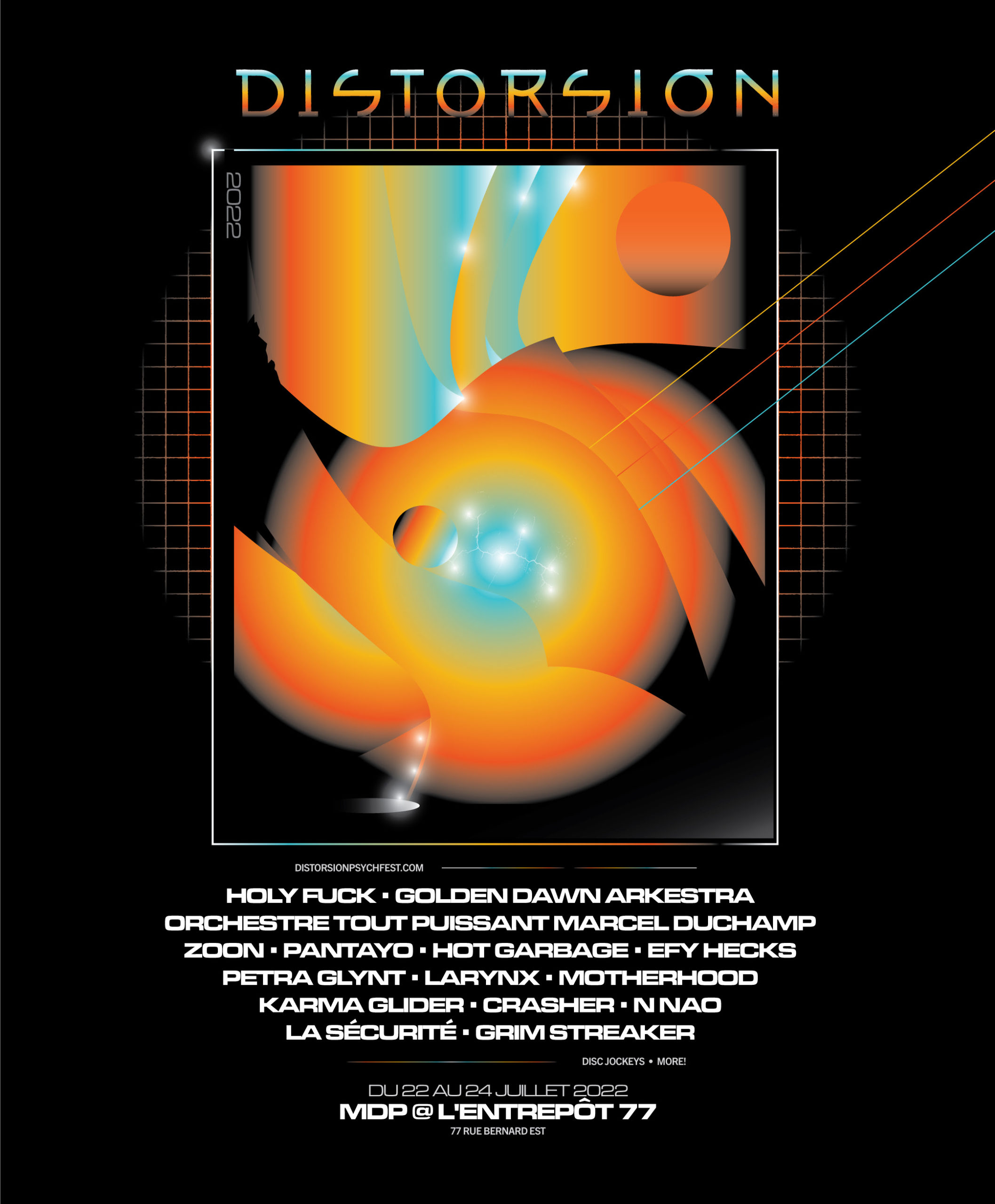 Distorsion takes over Montreal's Entrepôt 77 outdoor space this July with Holy Fuck, Golden Dawn Arkestra, and more