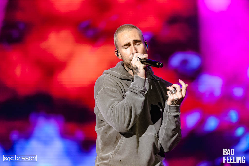 Maroon 5's Adam Levine live at the Festival d’été de Québec on July 9, 2022. Photo by Eric Brisson,