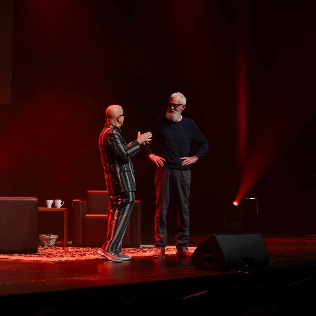 David Letterman and Paul Shaffer live at Montreal's Just for Laughs on July 21, 2026. Photo: Rashad Bedeir